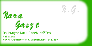 nora gaszt business card